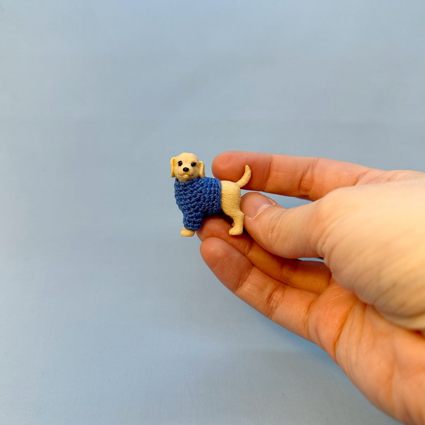 Labrador Puppy "Sweater Friend" Figurine - Blue Sweater