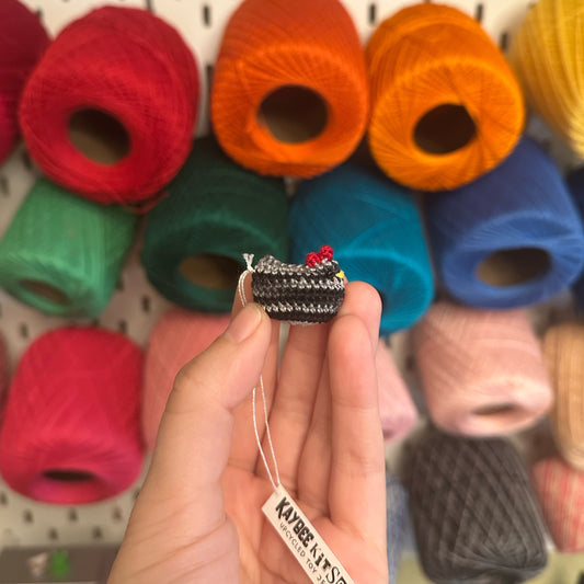 MADE TO ORDER: Black and White Single Itty Bitty Chicken