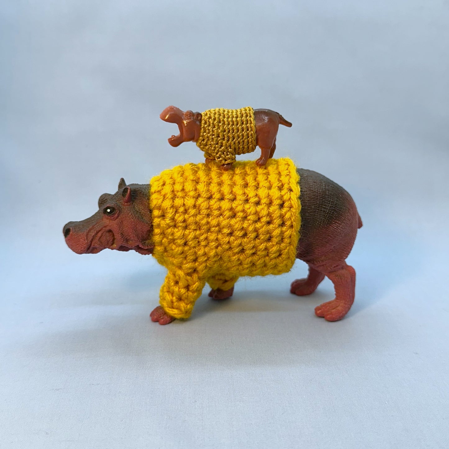 Hippo "Sweater Friend" Figurine - Big and small versions! - Buy both and get $6 off