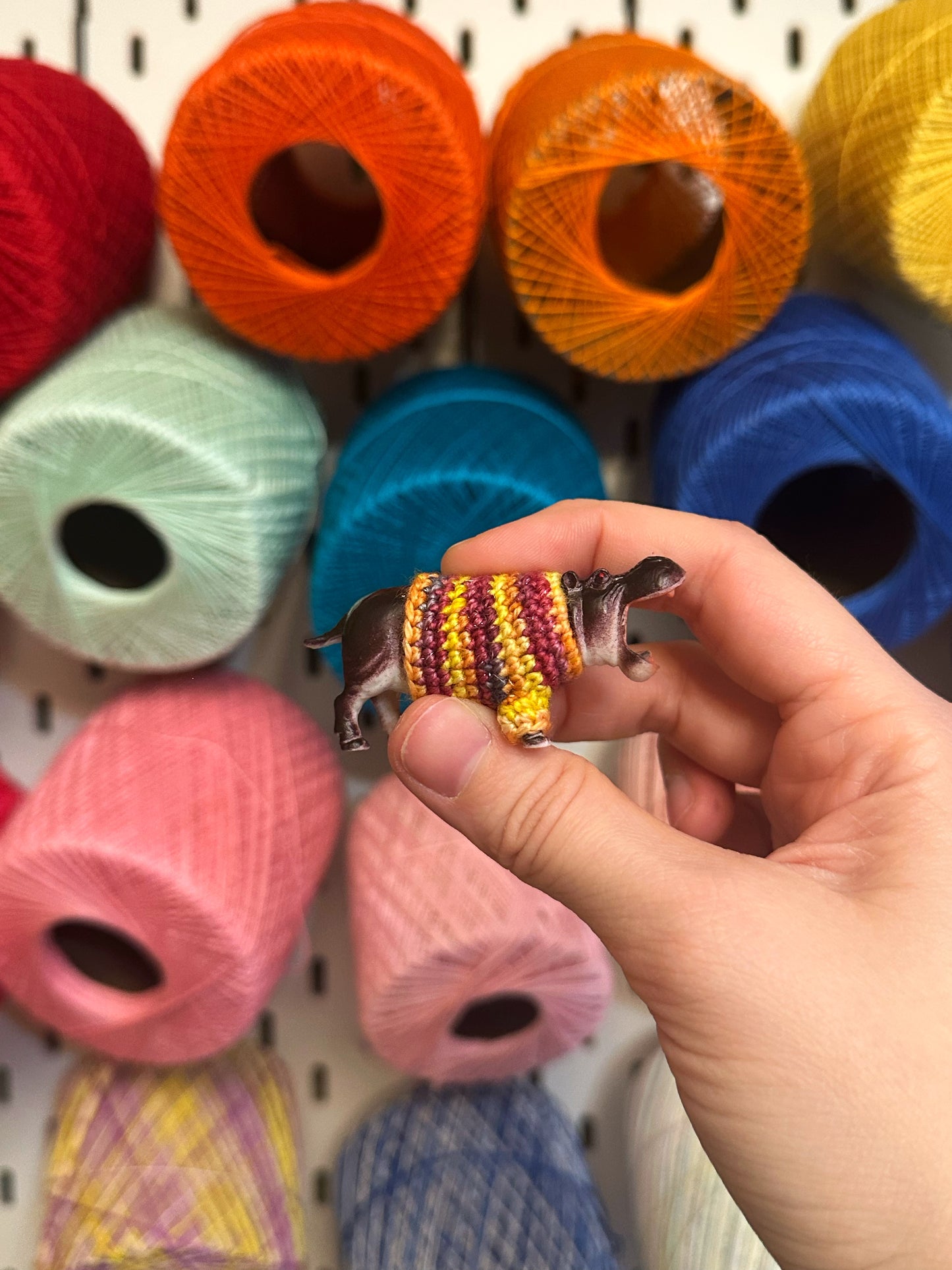 Hippo "Sweater Friend" Figurine - upgrade into a magnet or key chain!