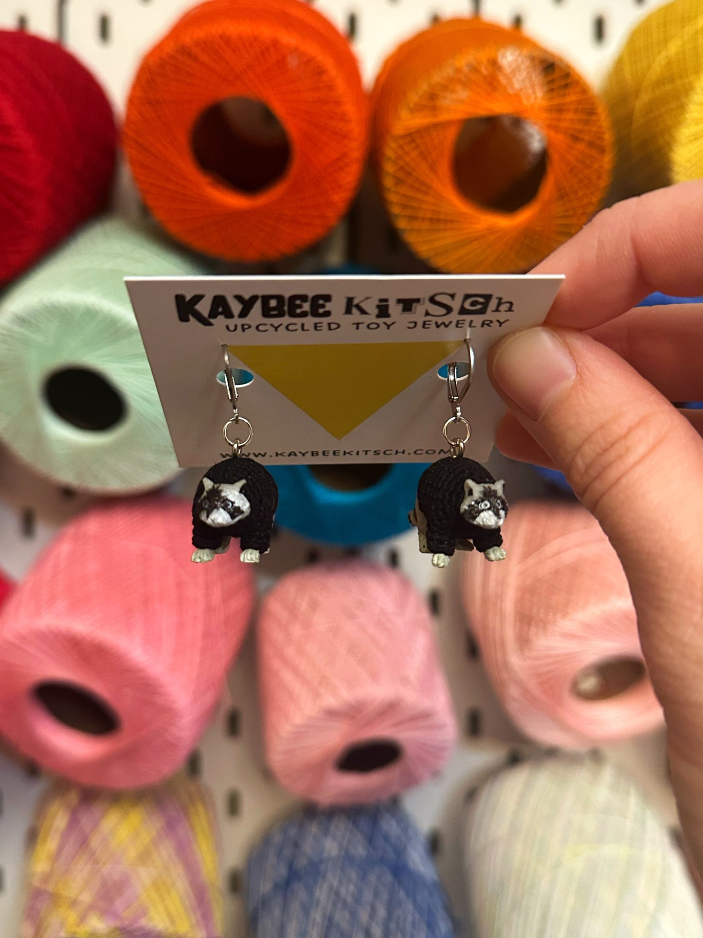 Raccoon "Sweater Friend" Earrings