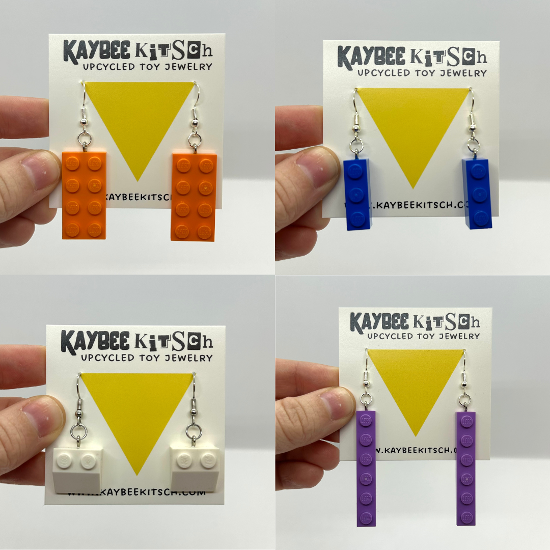 LEGO Brick Earrings - Hooks