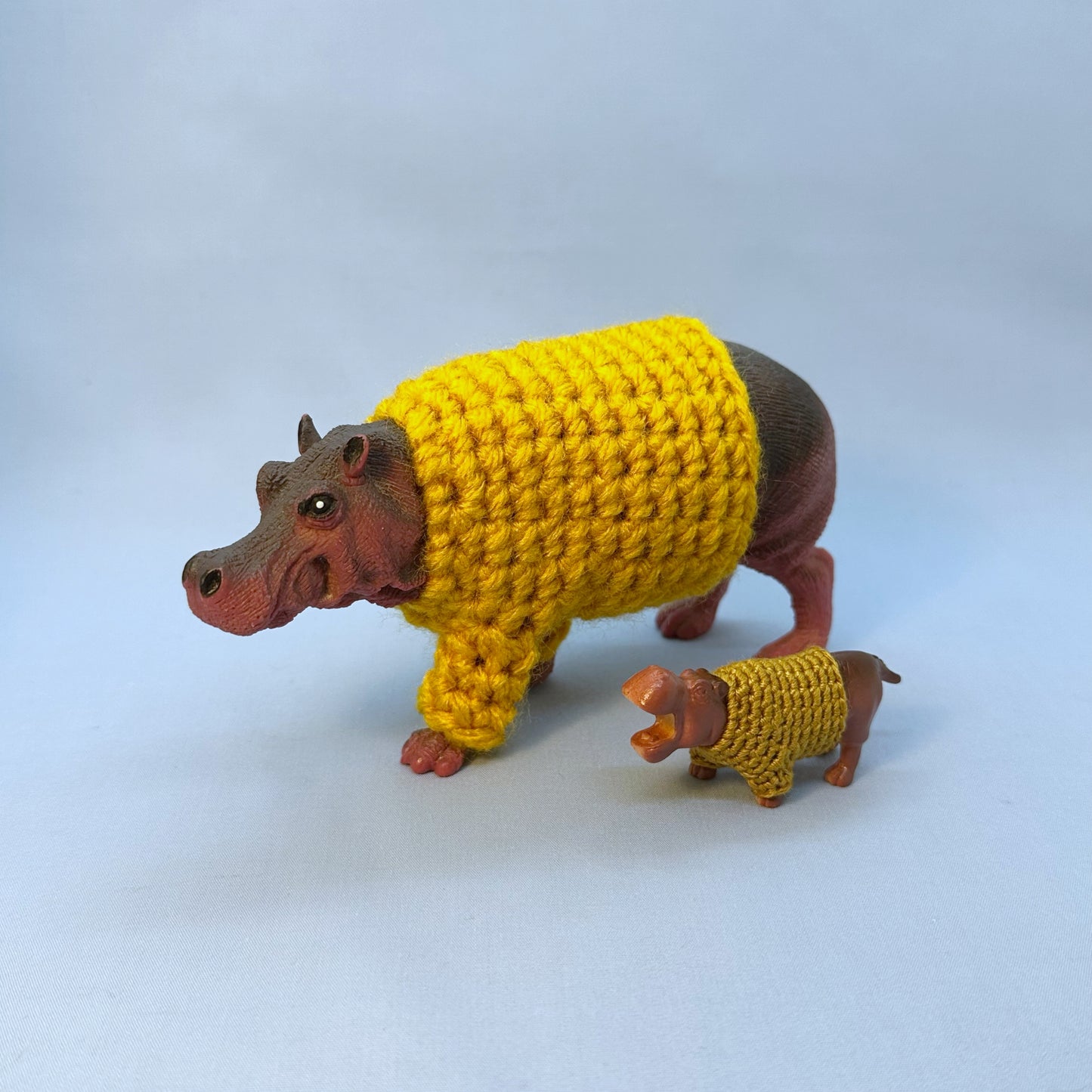 Hippo "Sweater Friend" Figurine - Big and small versions! - Buy both and get $6 off