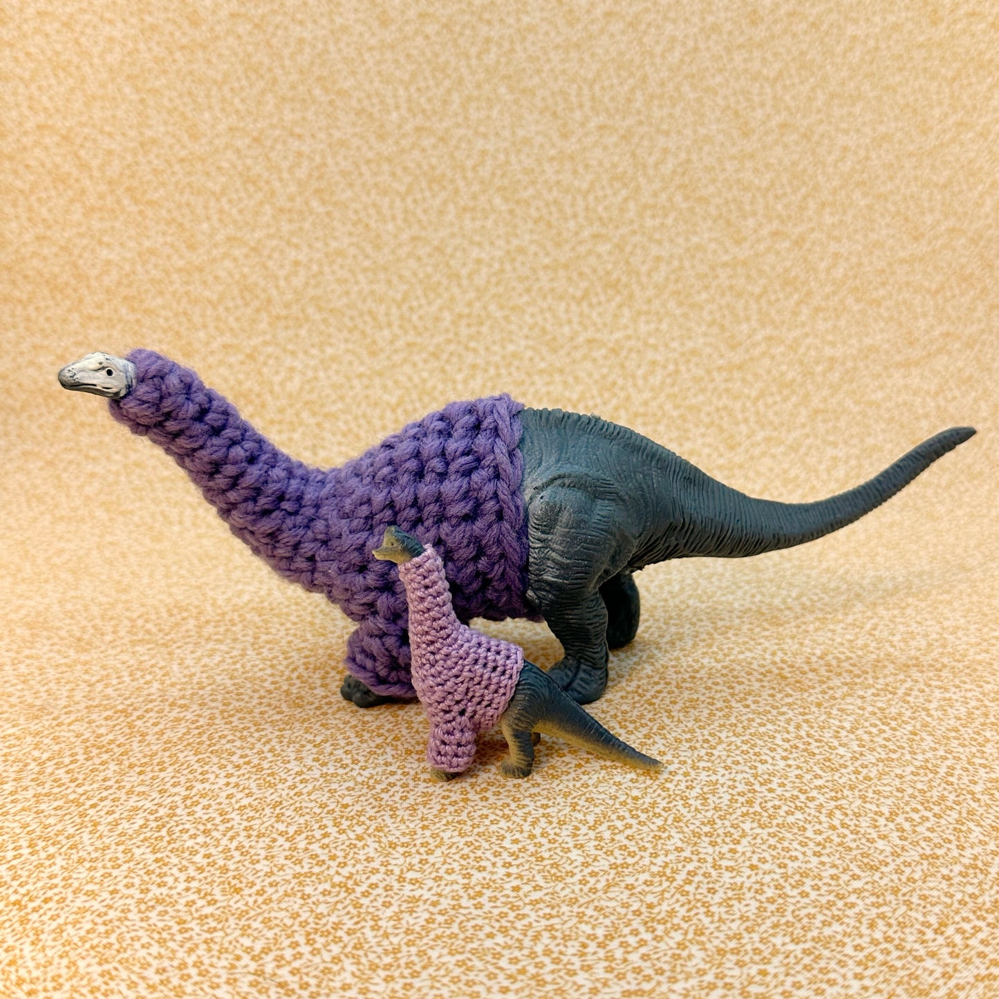 Long-Neck Dinosaur "Sweater Friend" Figurine - Big and small versions! - Buy both and get $6 off