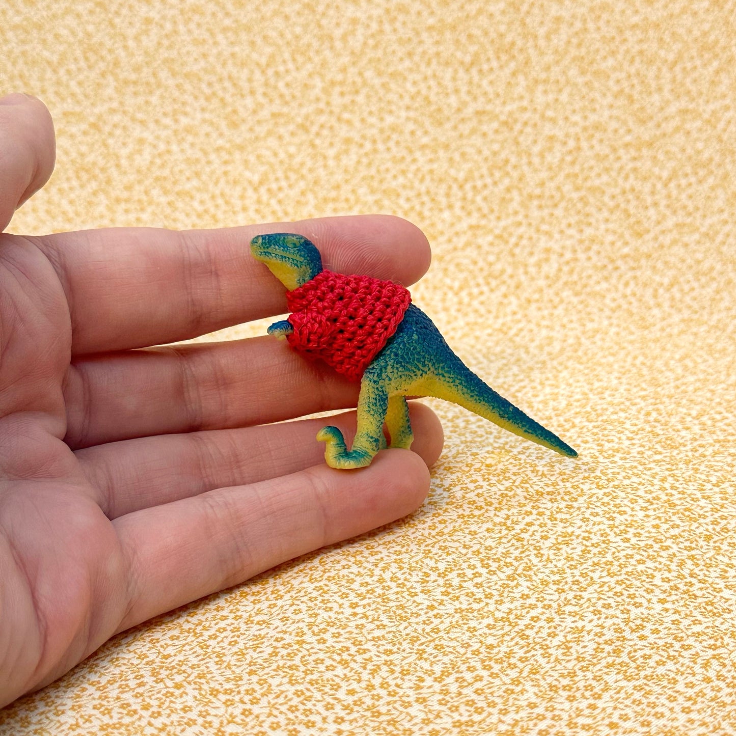 Blue Dinosaur "Sweater Friend" Figurine - Big and small versions! - Buy both and get $6 off