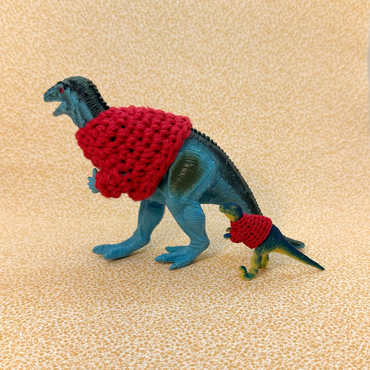 Blue Dinosaur "Sweater Friend" Figurine - Big and small versions! - Buy both and get $6 off