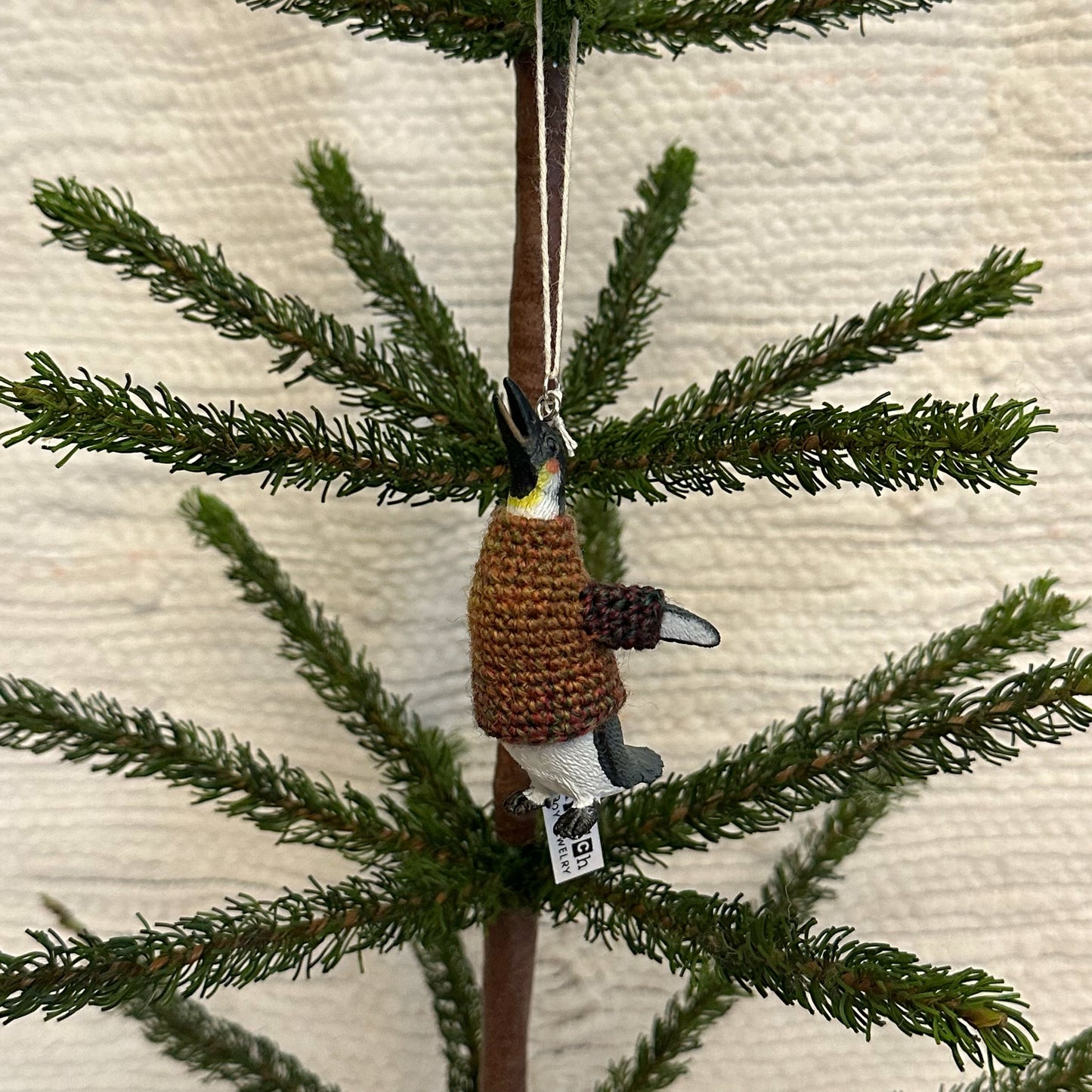 Penguin Neck Up "Sweater Friend" Ornament - autumn sweater