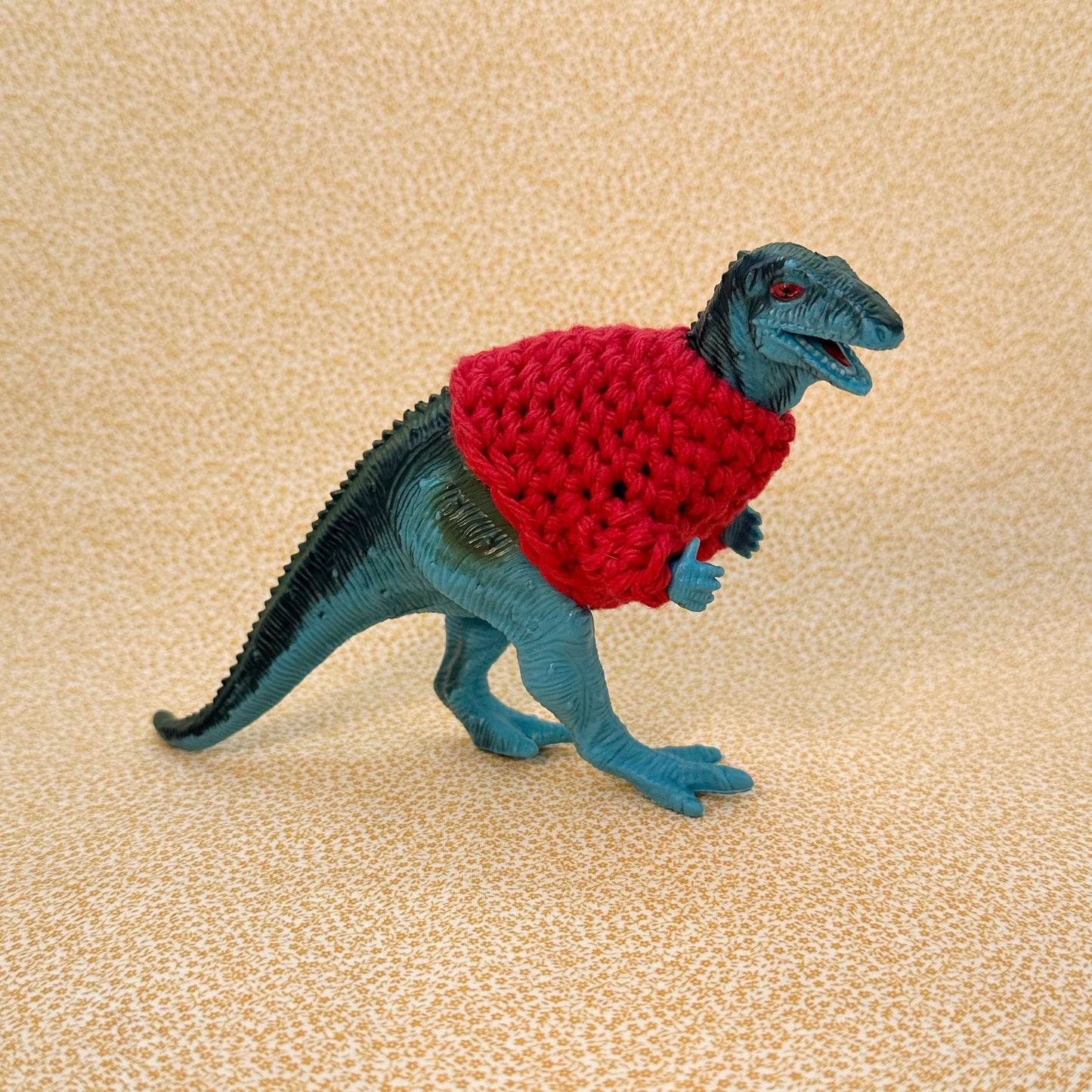 Blue Dinosaur "Sweater Friend" Figurine - Big and small versions! - Buy both and get $6 off