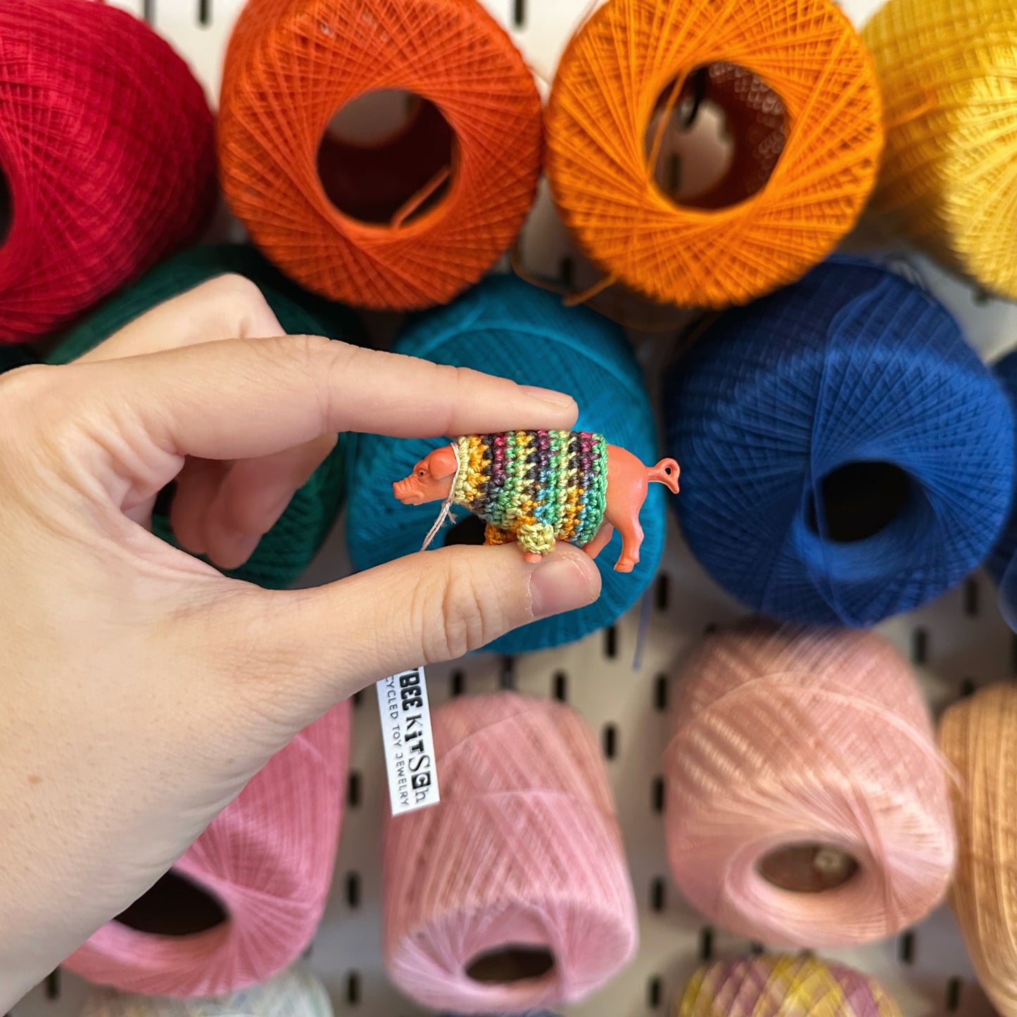 Pig “Sweater Friend” Figurine - blacklight sweater