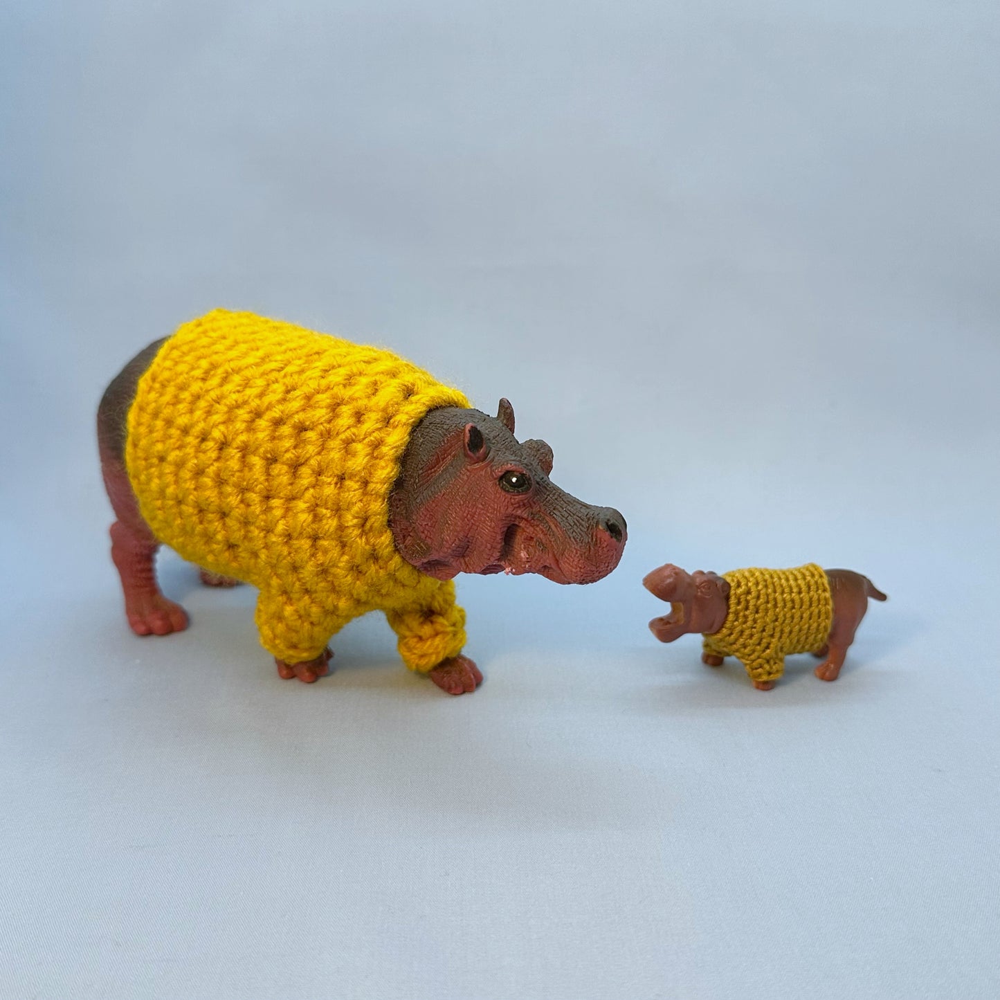 Hippo "Sweater Friend" Figurine - Big and small versions! - Buy both and get $6 off