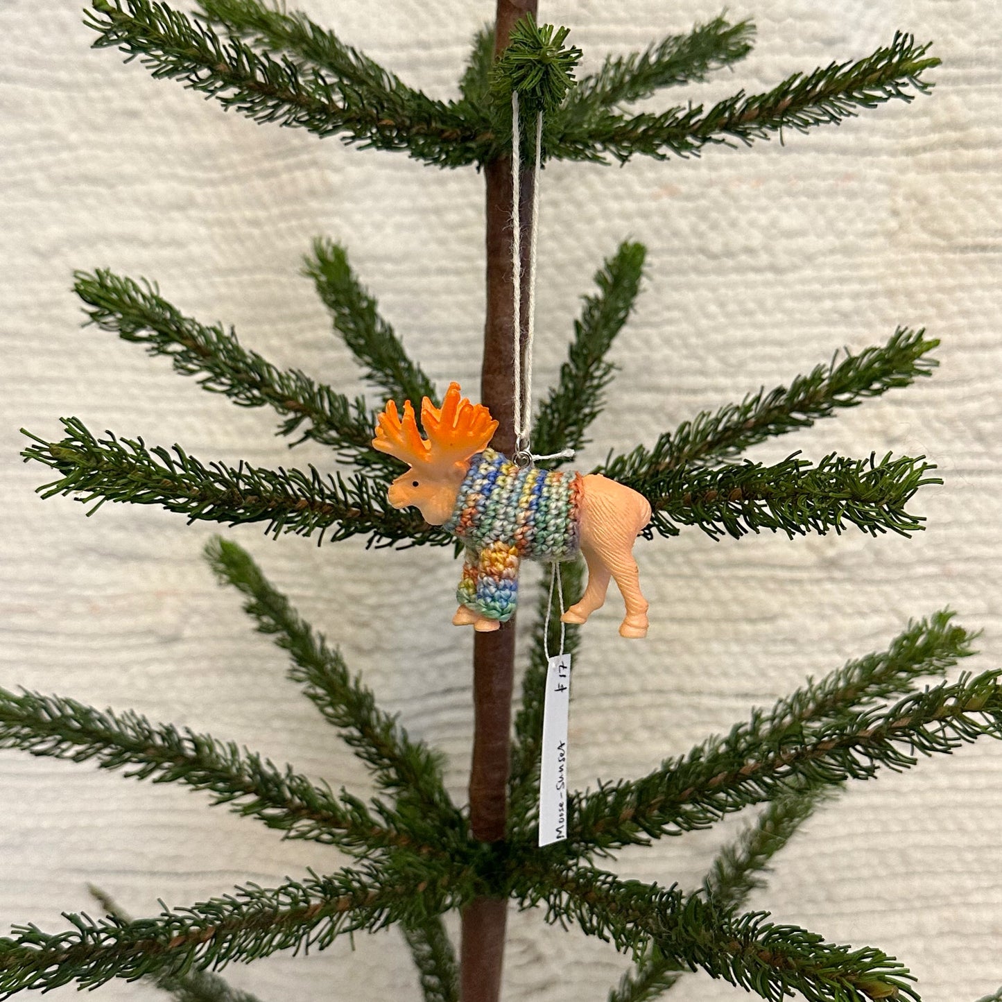 Moose "Sweater Friend" Ornament - Sunset sweater
