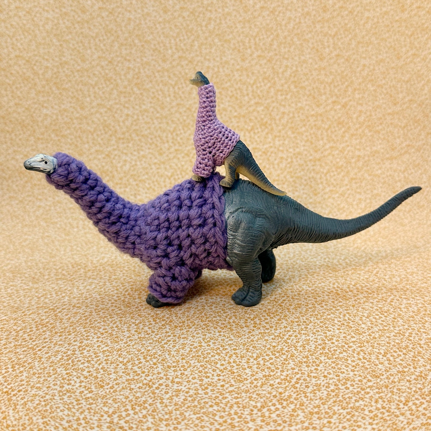 Long-Neck Dinosaur "Sweater Friend" Figurine - Big and small versions! - Buy both and get $6 off