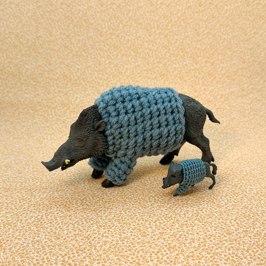 Warthog "Sweater Friend" Figurine - Big and small versions! - Buy both and get $6 off