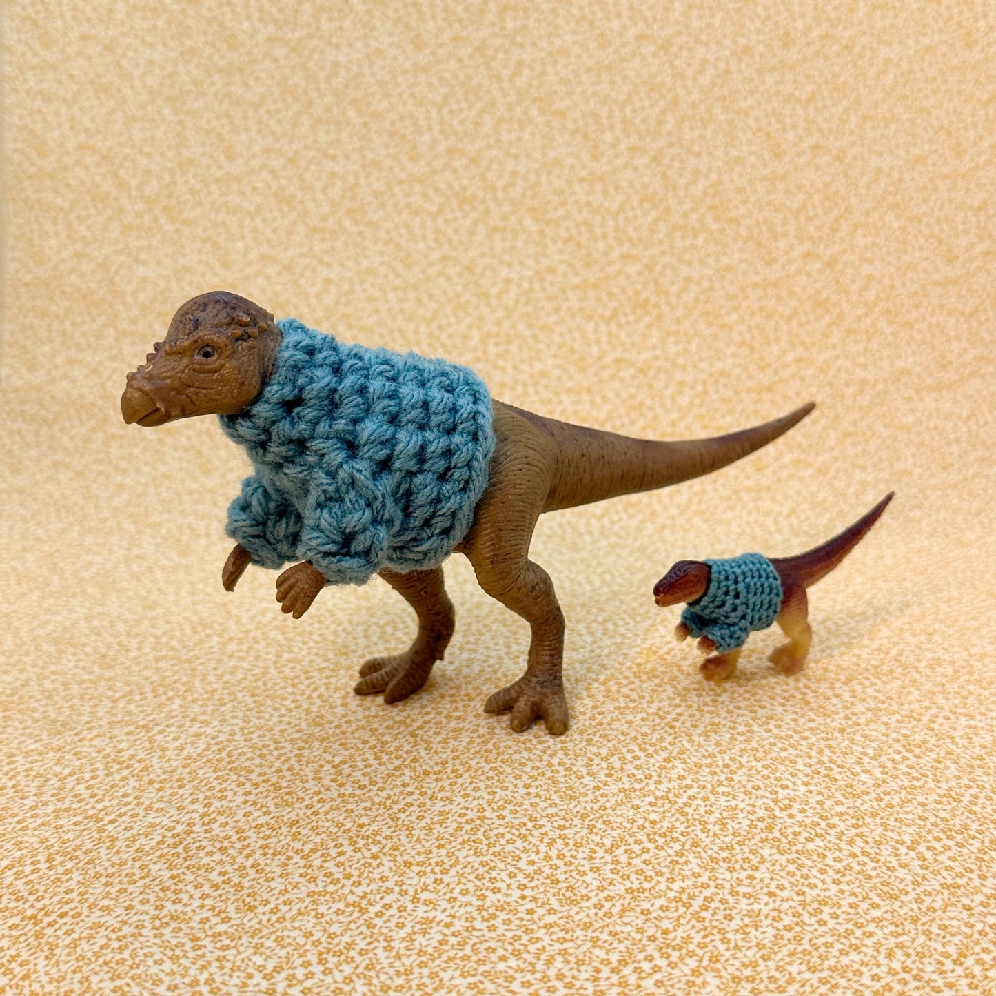 Rust Dinosaur "Sweater Friend" Figurine - Big and small versions! - Buy both and get $6 off