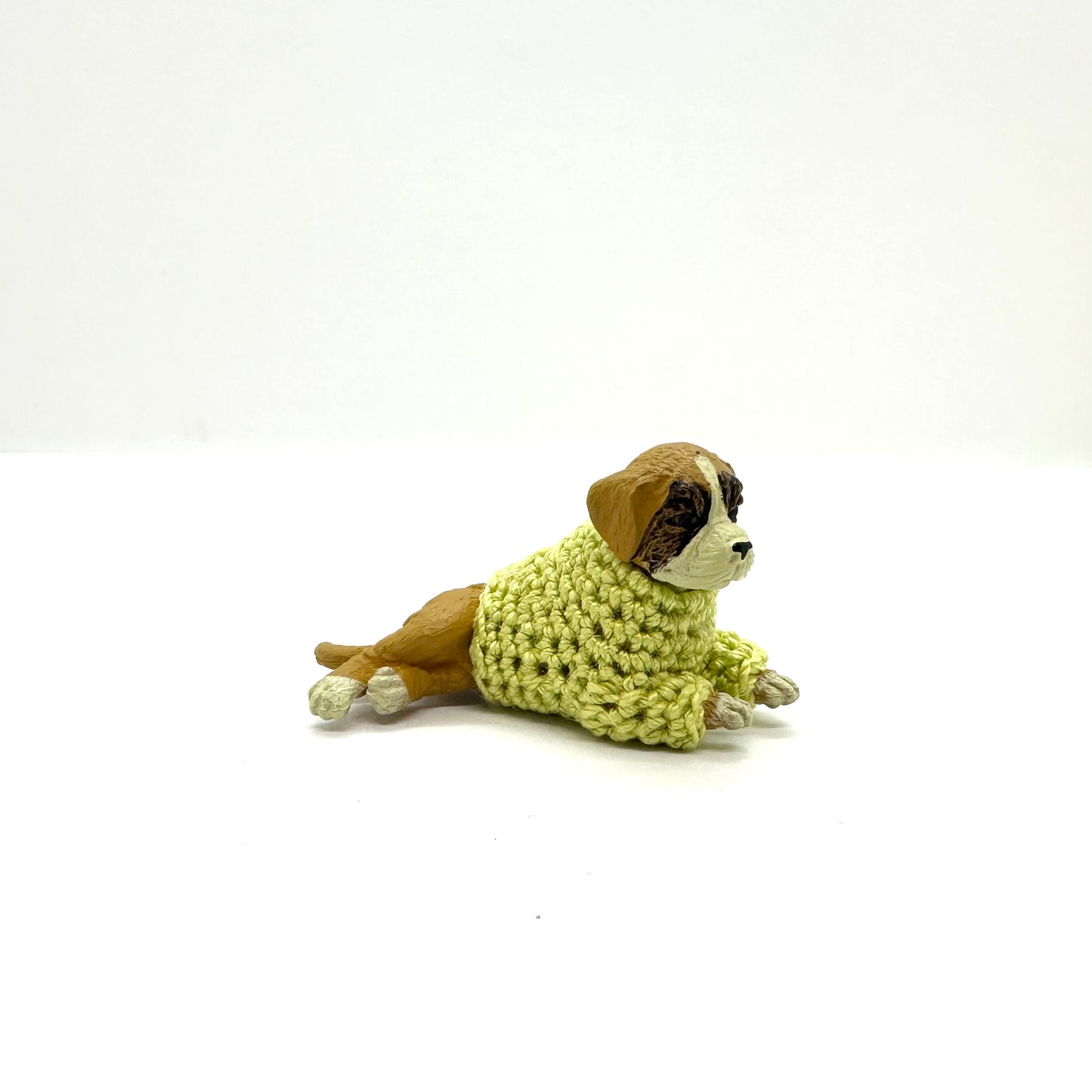 Boxer Puppy "Sweater Friend" Figurine - Light Green Sweater