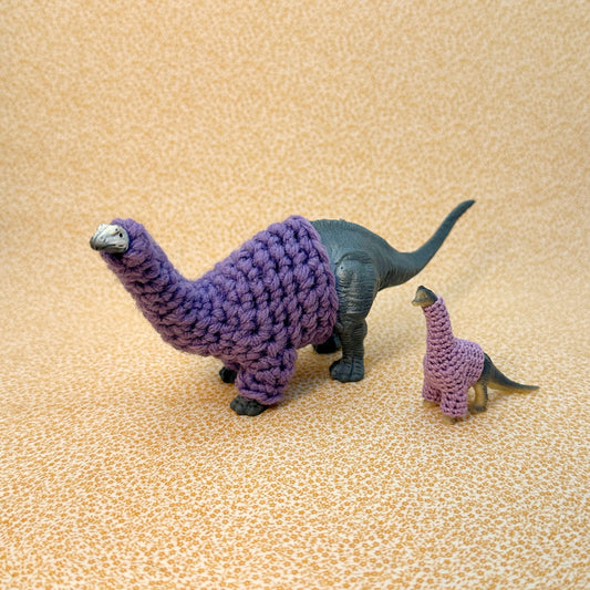 Long-Neck Dinosaur "Sweater Friend" Figurine - Big and small versions! - Buy both and get $6 off