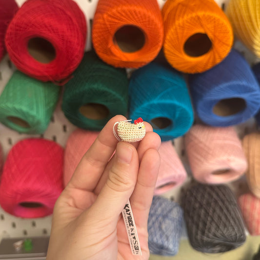 MADE TO ORDER: Cream and Pink Single Itty Bitty Chicken