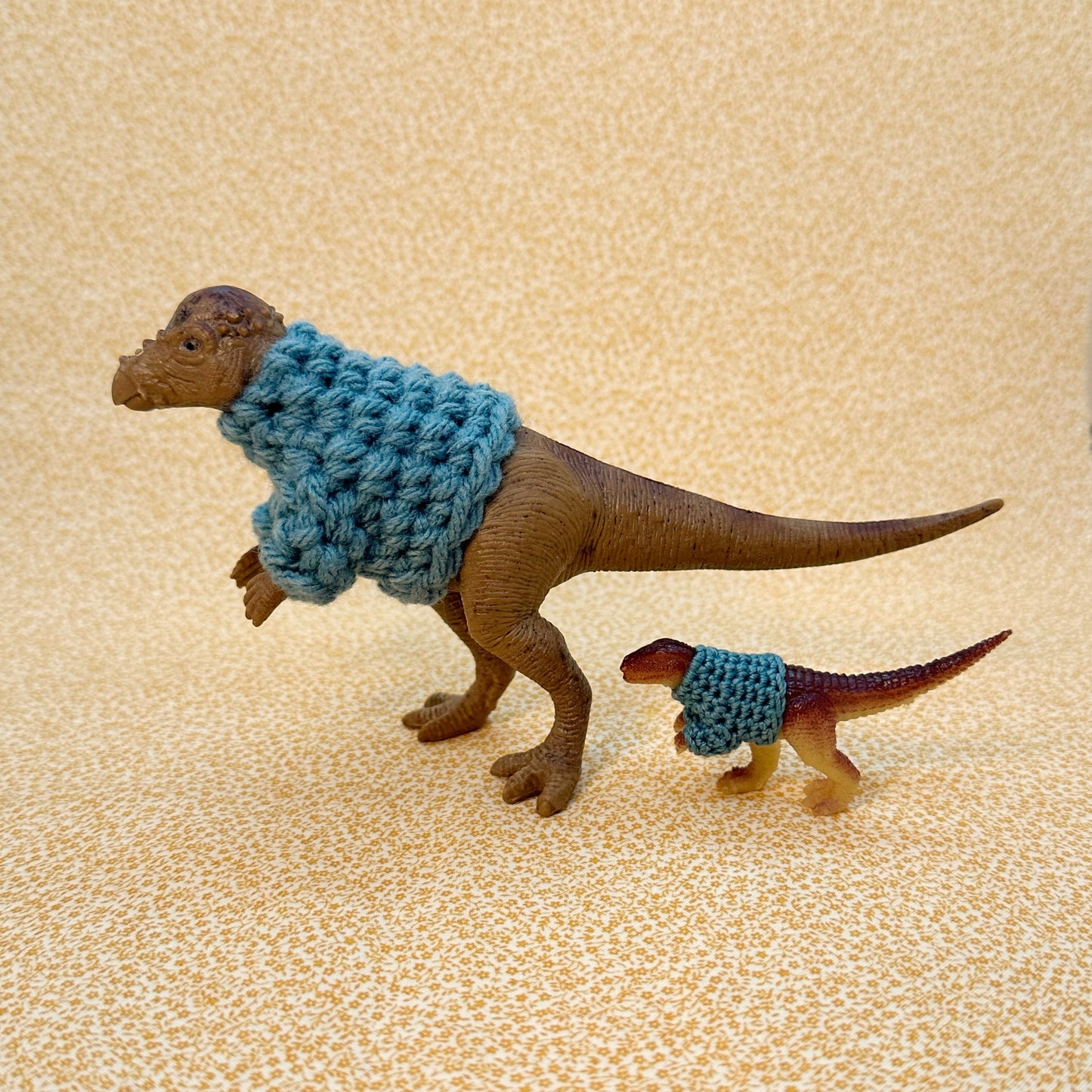 Rust Dinosaur "Sweater Friend" Figurine - Big and small versions! - Buy both and get $6 off