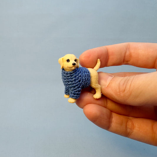 Labrador Puppy "Sweater Friend" Figurine - Blue Sweater