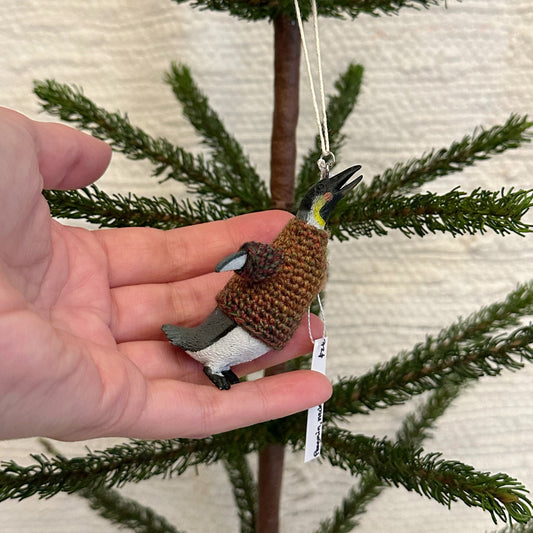 Penguin Neck Up "Sweater Friend" Ornament - autumn sweater