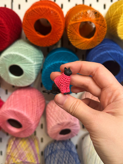 Black Cat "Sweater Friend" Figurine - upgrade into a magnet or key chain!