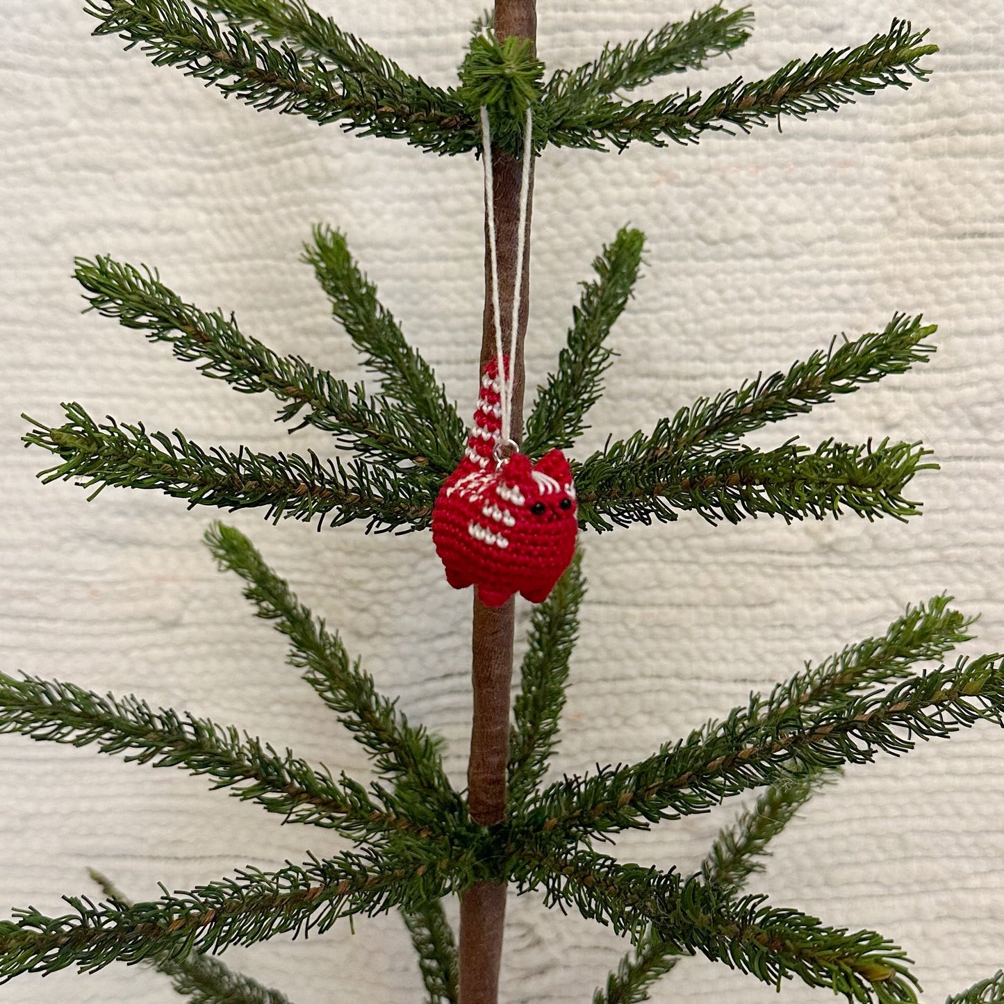 Red Peppermint Itty Bitty Kitty Ornament