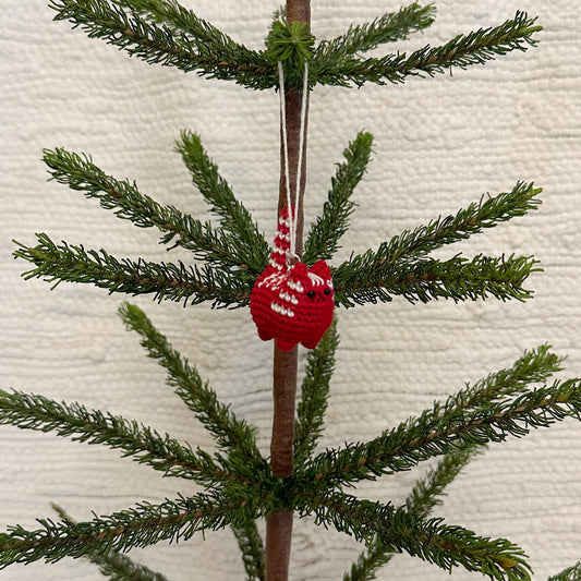 Red Peppermint Itty Bitty Kitty Ornament