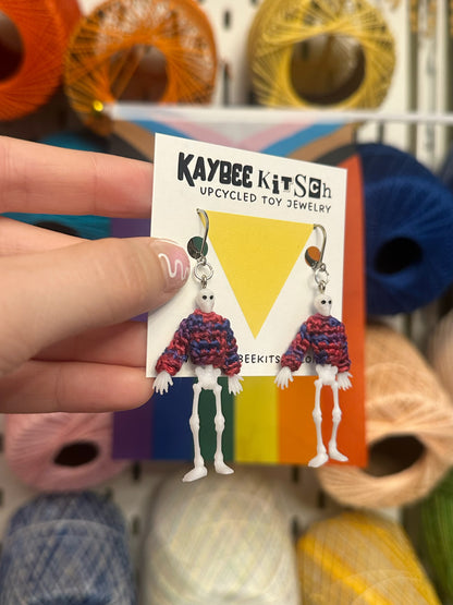 Bisexual Skeleton "Sweater Friend" Earrings