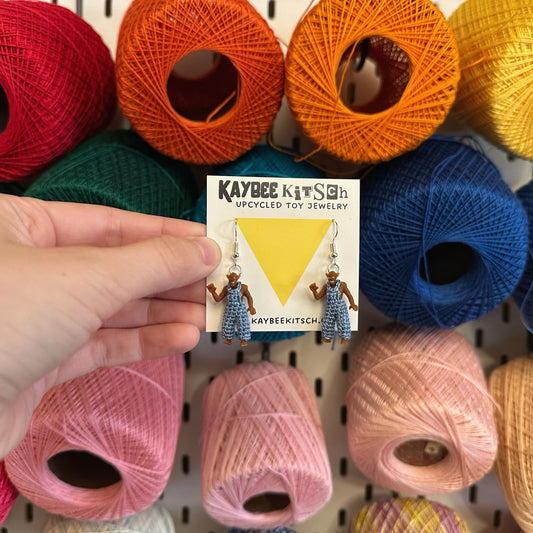 Wolf Man in Overalls Earrings