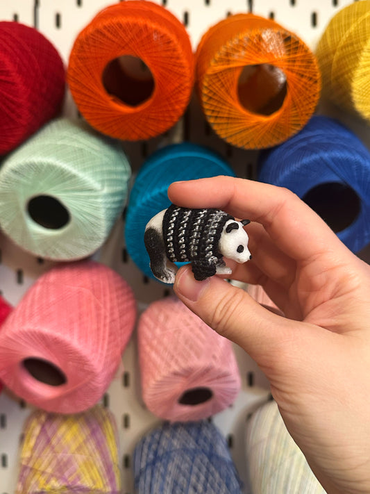 Panda "Sweater Friend" Figurine - upgrade into a magnet or key chain!