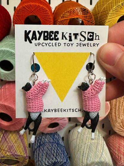 Tuxedo Cat "Sweater Friend" Earrings