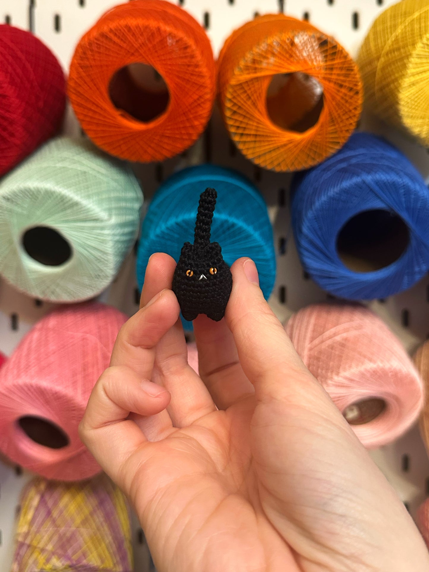 MADE TO ORDER: Black (Orange Eyes) Itty Bitty Kitty