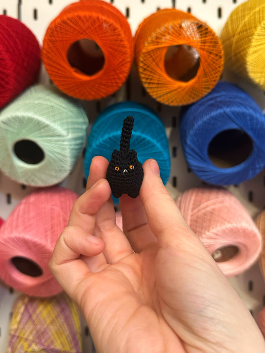 MADE TO ORDER: Black (Orange Eyes) Itty Bitty Kitty