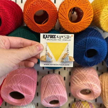 Bunny Small "Sweater Friend" Earrings - sky blue sweaters