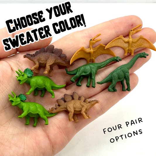 Made-to-Order: Dinosaur "Sweater Friend" Small Earrings