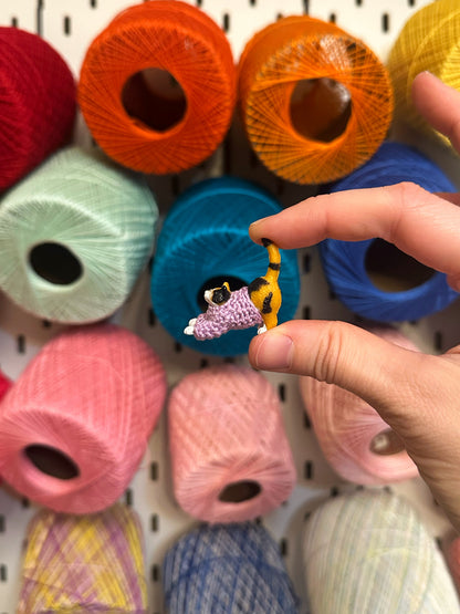 Calico Cat "Sweater Friend" Figurine - upgrade into a magnet or key chain!