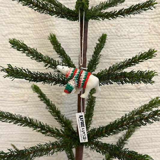 Polar Bear "Sweater Friend" Ornament - Xmas