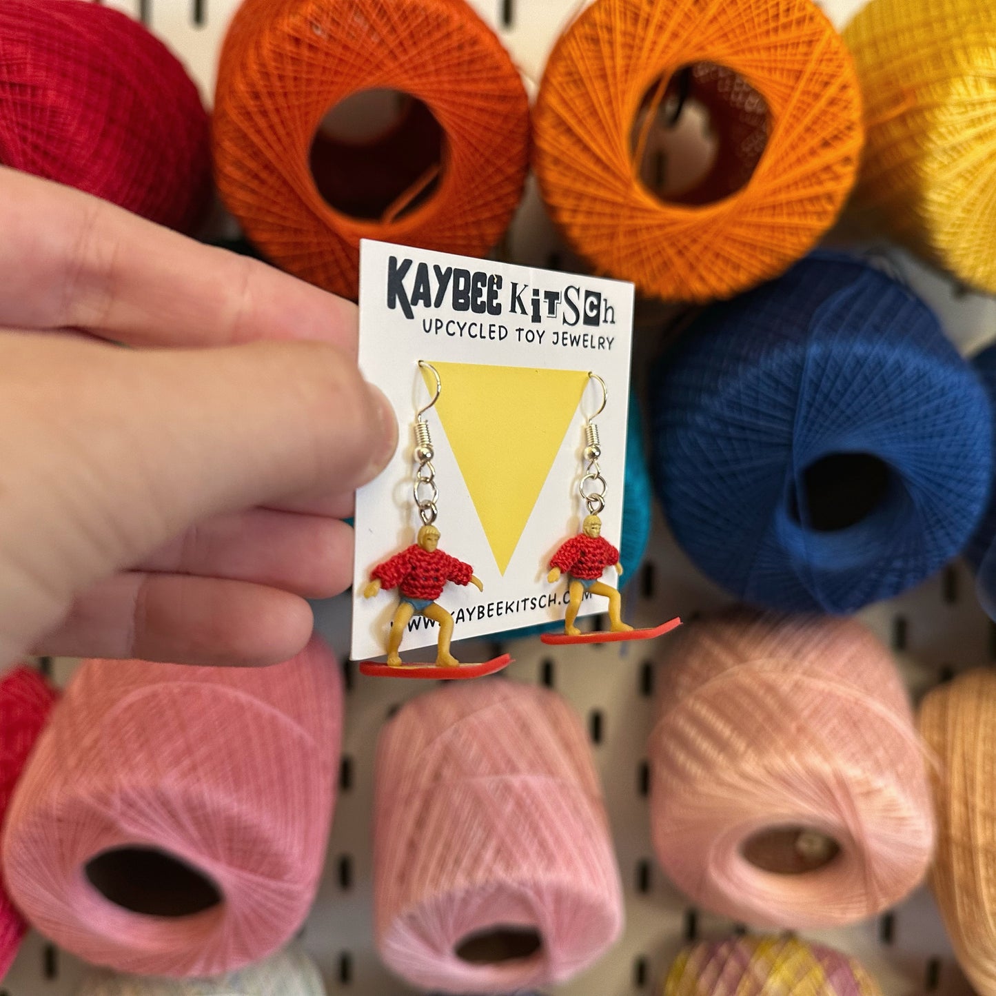 Surfers Small "Sweater Friend" Earrings - Red Sweaters