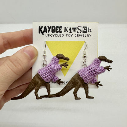 Dinosaur "Sweater Friend" Large Earrings - Spoonbills