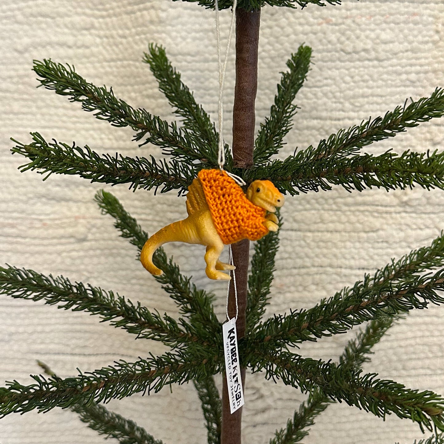 Back Fin Dinosaur "Sweater Friend" Ornament