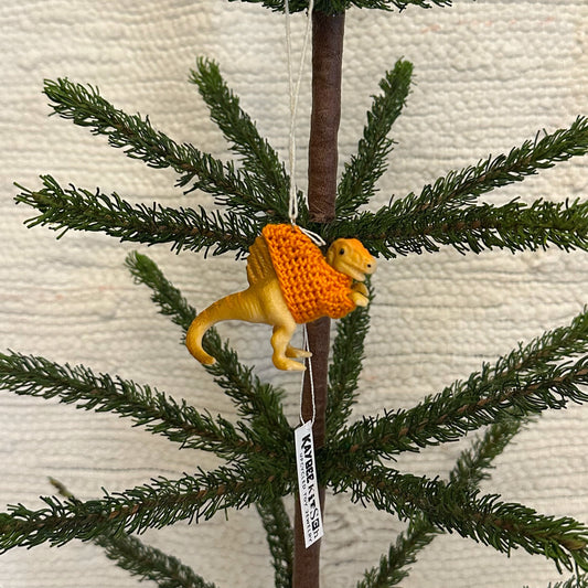 Back Fin Dinosaur "Sweater Friend" Ornament
