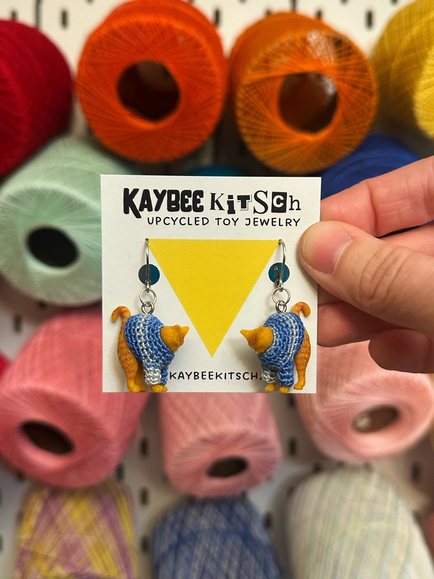 Orange Cat "Sweater Friend" Earrings