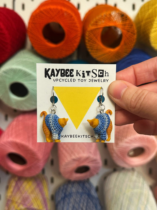 Orange Cat "Sweater Friend" Earrings