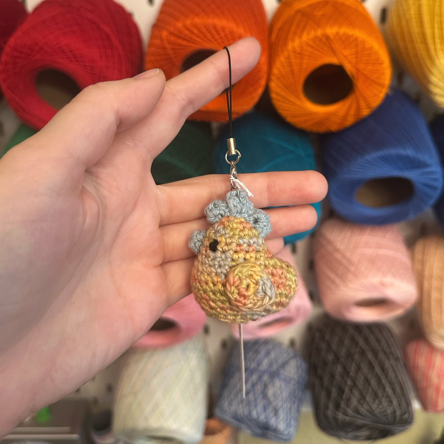 Blue/Brown/Green Itty Bitty Chicken Car Ornament