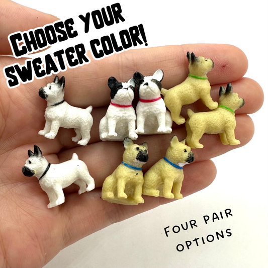 Made-to-Order: French Bulldog "Sweater Friend" Small Earrings