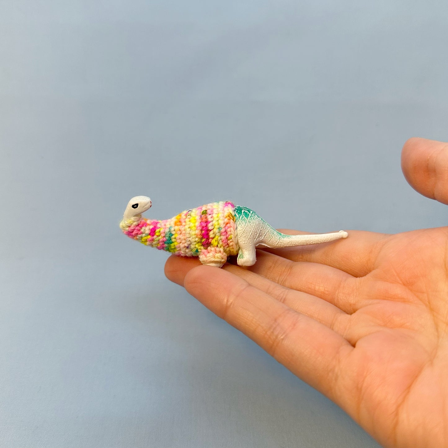 Long Neck Dinosaur "Sweater Friend" Figurine - Neon Sweater