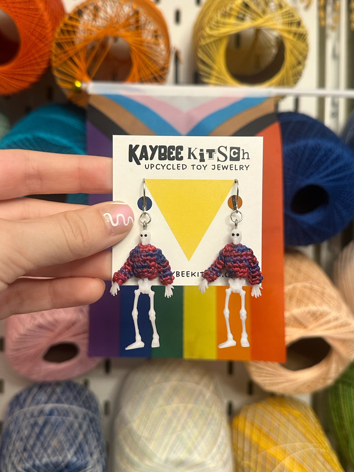 Bisexual Skeleton "Sweater Friend" Earrings