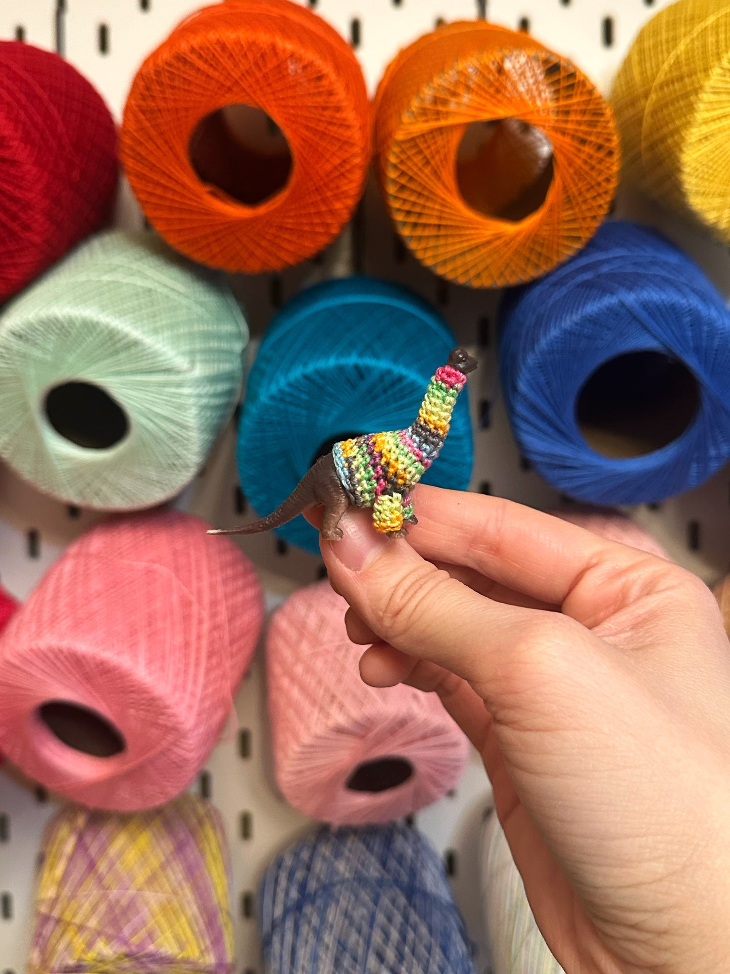 Long-Neck Dinosaur "Sweater Friend" Figurine - upgrade into a magnet or key chain!