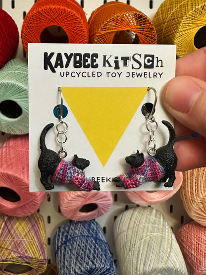 Black Cat "Sweater Friend" Earrings