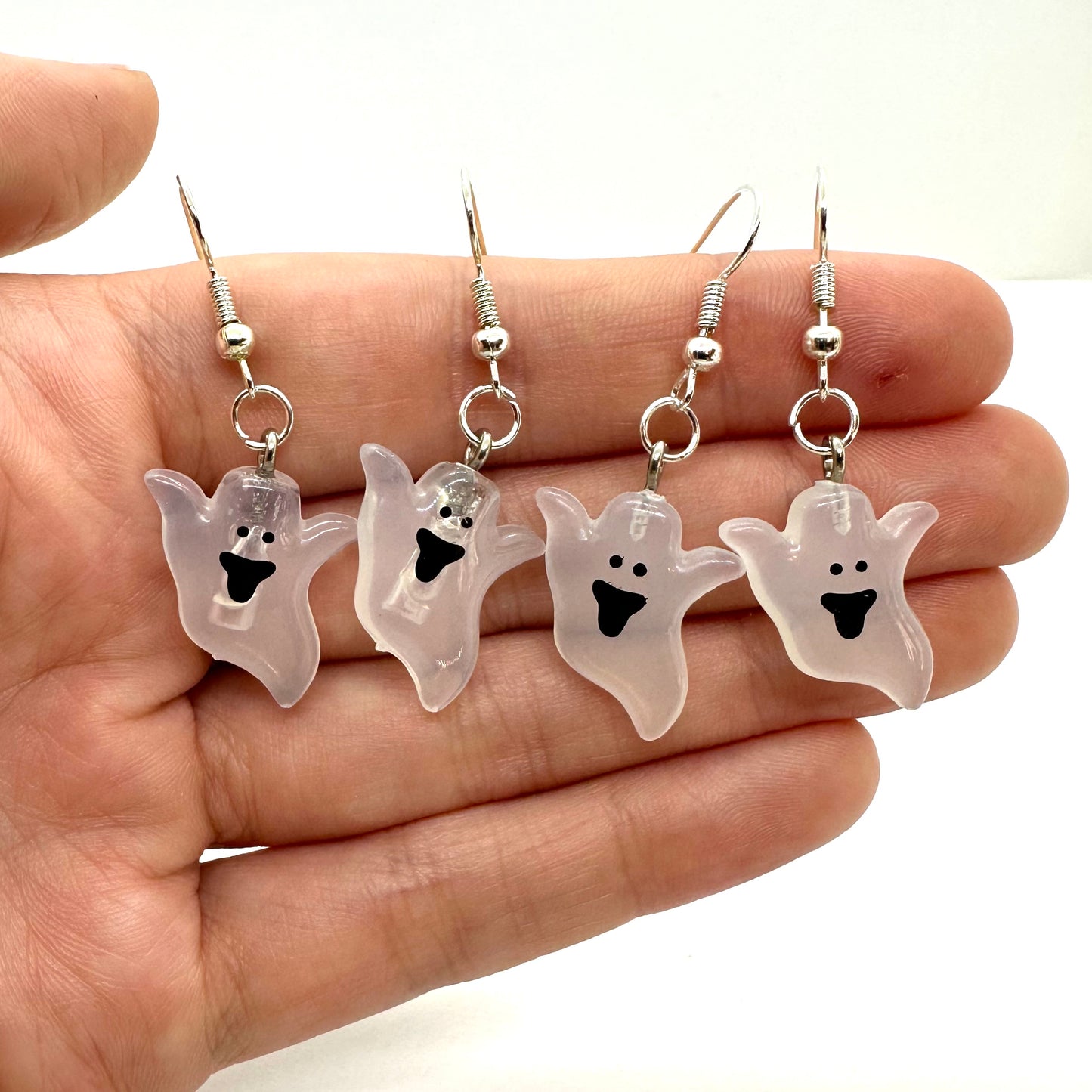 Ghost Earrings - Repurposed LED Lights